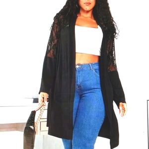 Lace patchwork cardigan